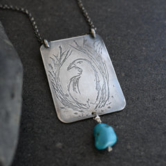 Silver Bowerbird Necklace