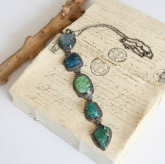 Keeping the Peace big totem silver and gemstone necklace.