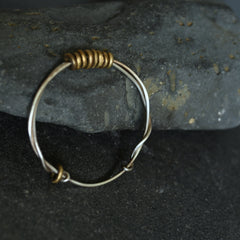 Walking in the Wild Silver and Brass Bangle