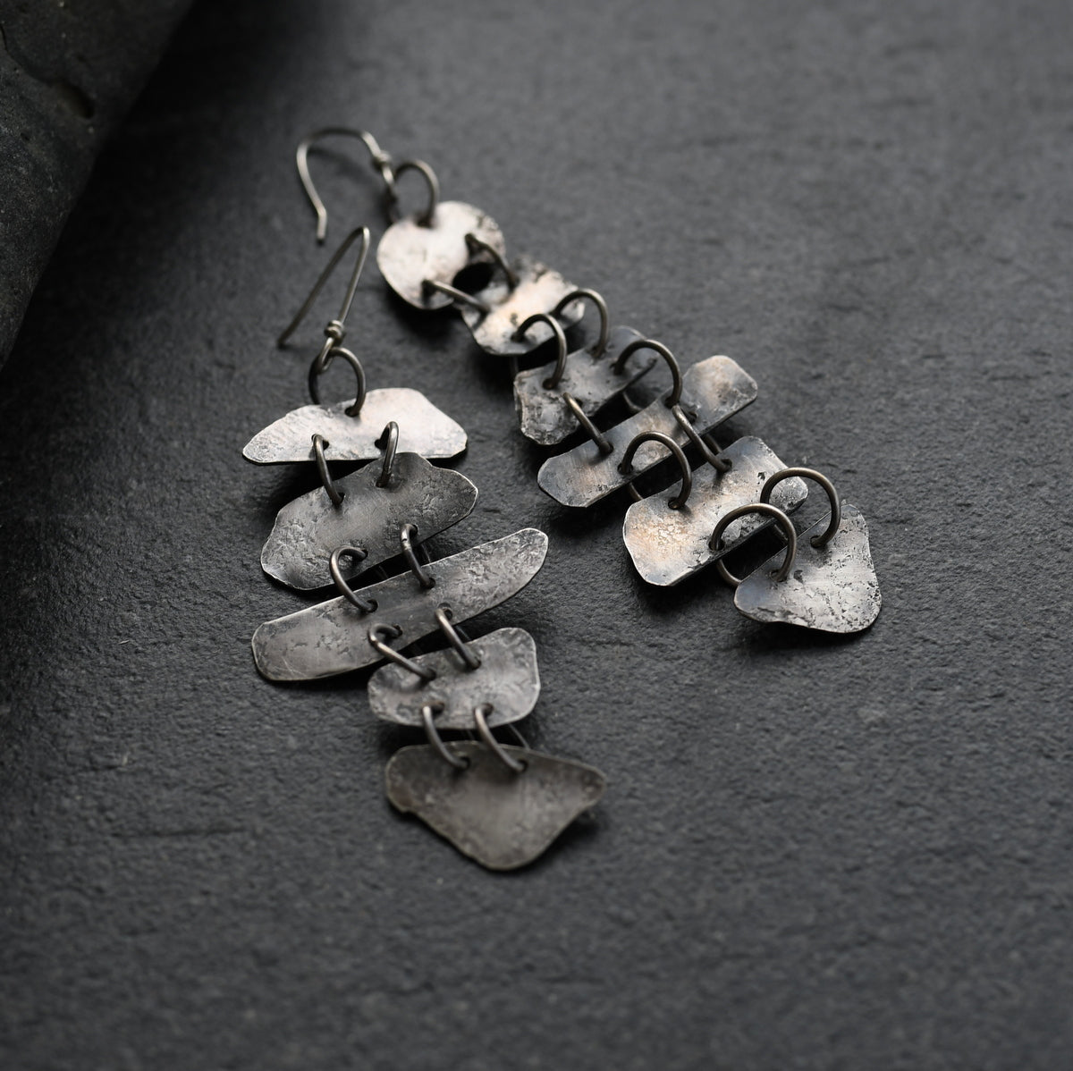 Stepping Stones of Light Silver Artisan Earrings