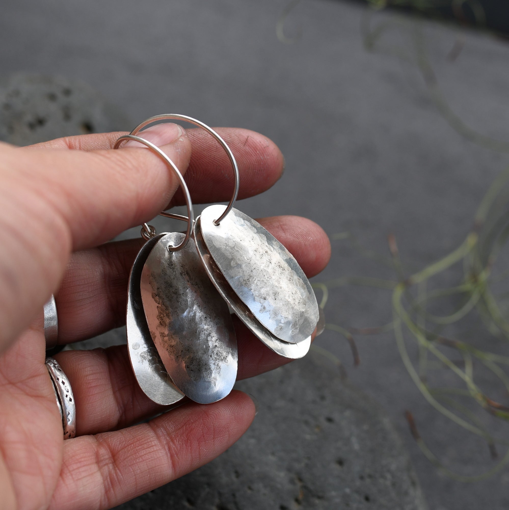Seedpods of Light Recycled Silver Earrings