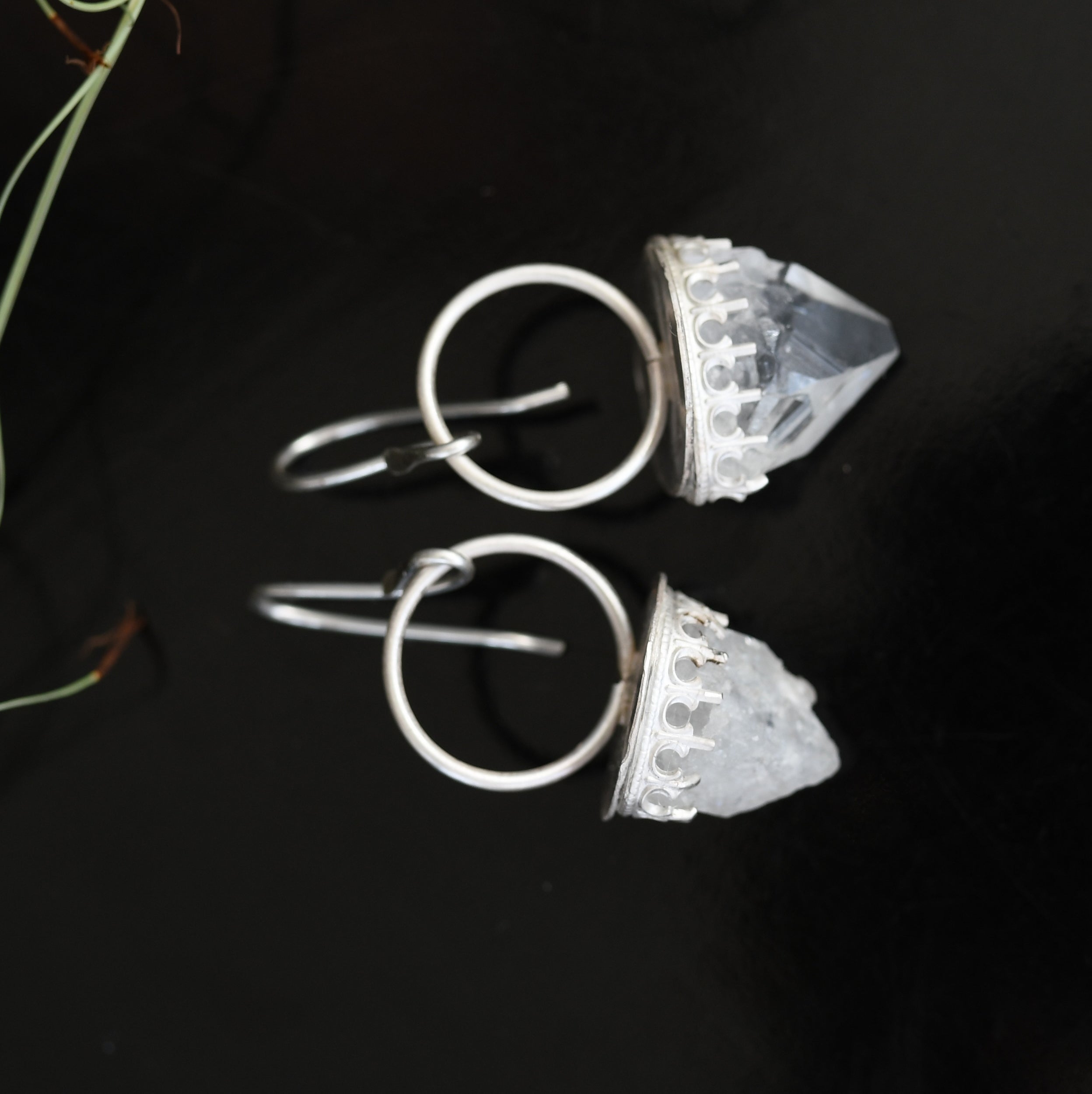 Mystical Apophyllite Point Silver Earrings