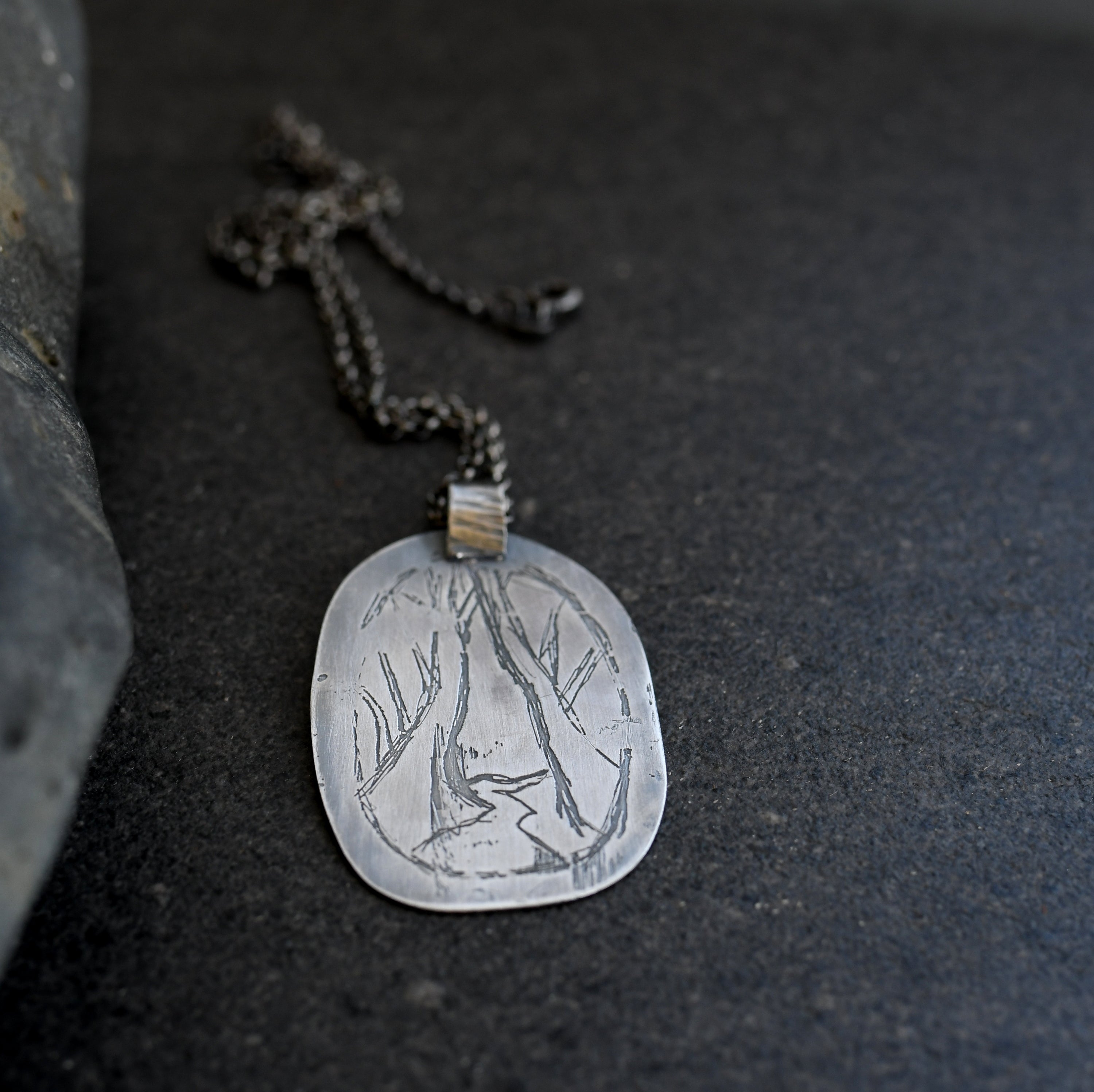 Lyrebird Silver Necklace