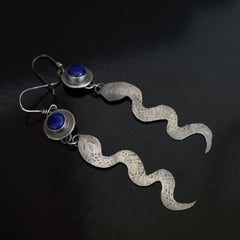 Lapis Lazuli Snake Earrings