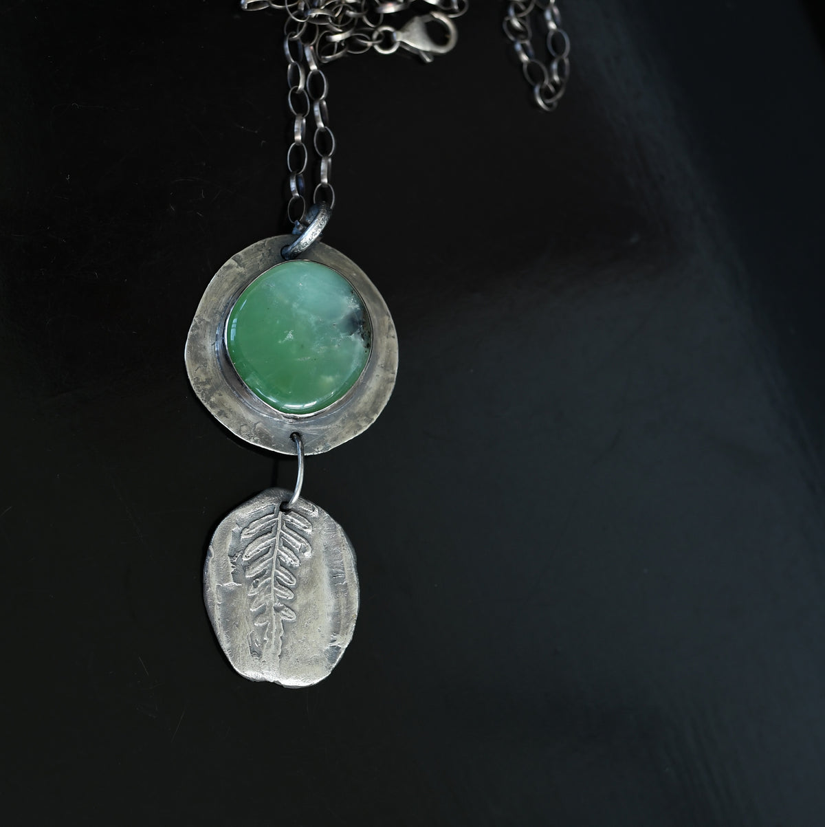 Sweet Green Earth Silver Necklace