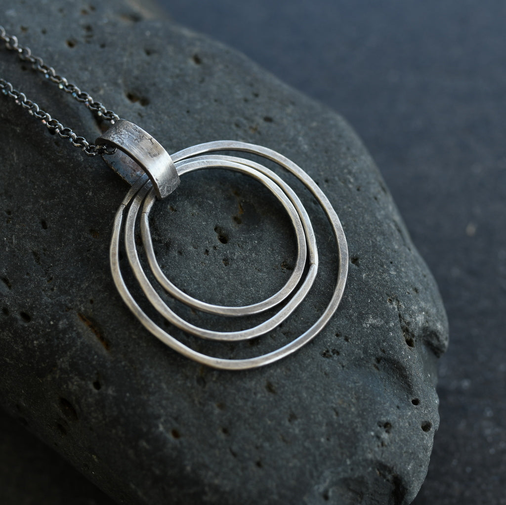 The Mystery of Circles Silver Necklace