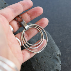 The Mystery of Circles Silver Necklace