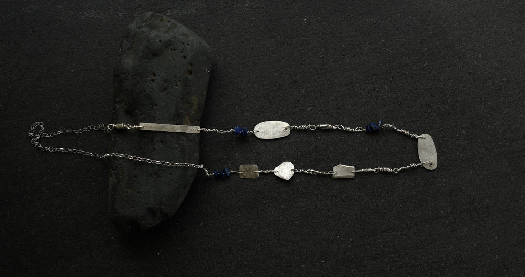 Wonder in the Blue Long Silver and Lapis Lazuli Necklace