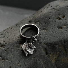 Lets Keep Moving Rustic Silver Ring Size R 1/2