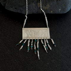 When Trees Sing In My Heart Silver and Turquoise Pendant
