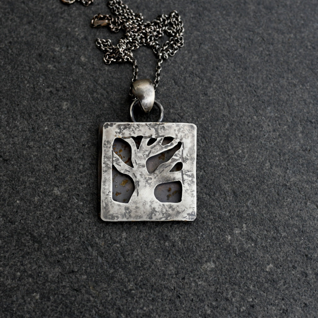 Through the Trees silver necklace