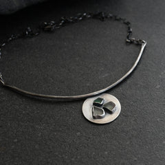 Rockpools in moonlight sea glass and silver necklace