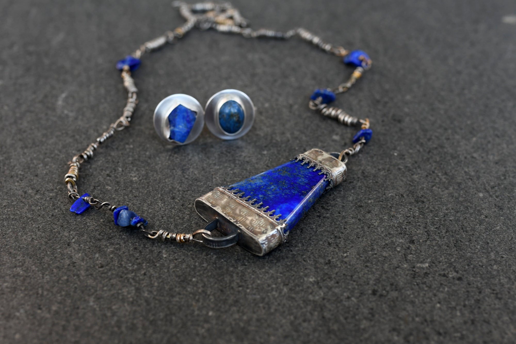 Dreams of Blue Lapis Lazuli Silver Necklace