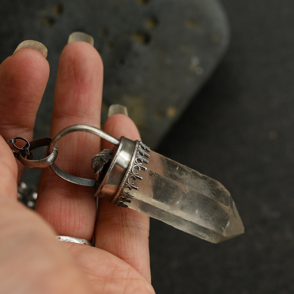 Goddess Clear Quartz Crystal Blessings necklace