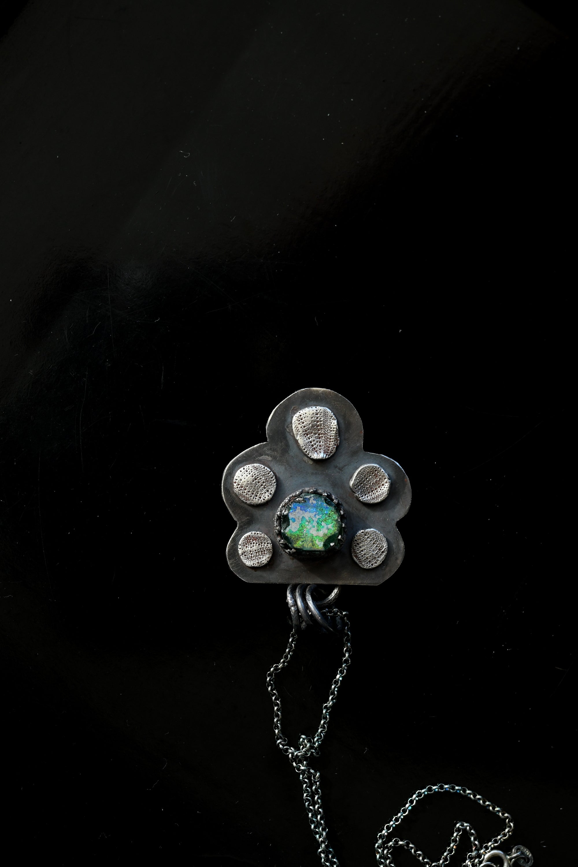 I dream of the Sea ancient Roman glass and silver necklace